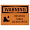 Signmission Safety Sign, OSHA WARNING, 3.5" Height, 5" Width, Rotating Table Do Not Enter, Landscape OS-WS-D-35-L-12387 - alternate 1